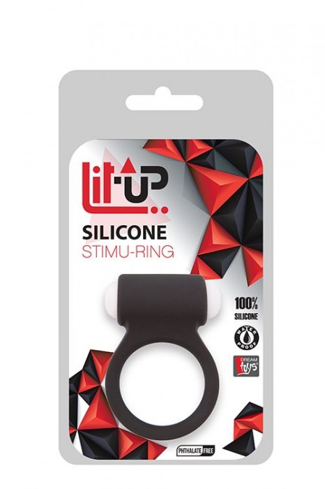 Чёрное эрекционное виброкольцо LIT-UP SILICONE STIMU RING 3 BLACK - Dream Toys - в Балашихе купить с доставкой