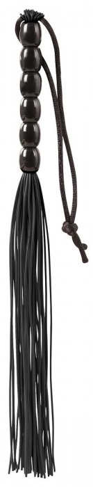 Чёрная мини-плеть из резины Rubber Mini Whip - 22 см. - Blush Novelties - купить с доставкой в Балашихе
