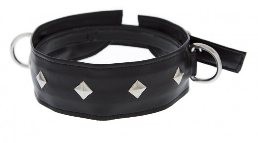 Полиуретановый ошейник с пуклями и D-кольцами Collar with Studs - Blush Novelties - купить с доставкой в Балашихе