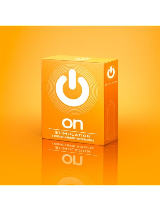 Презервативы ON) Stimulation с точками - 3 шт. - ON) - купить с доставкой в Балашихе