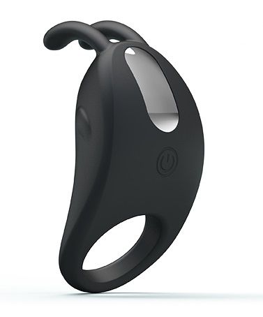 Чёрное эрекционное кольцо с вибрацией Rabbit Vibrator - Baile - в Балашихе купить с доставкой