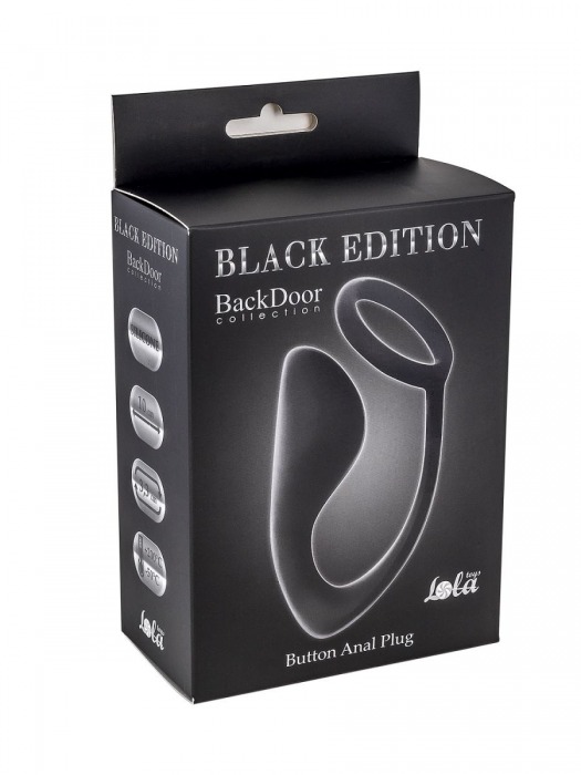 Чёрное эрекционное кольцо с анальной пробкой Button Anal Plug - Lola Games - в Балашихе купить с доставкой