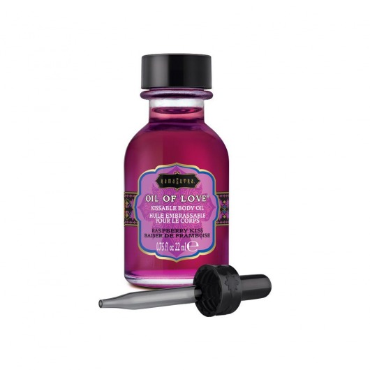 Масло для ласк с ароматом малины Oil of Love Raspberry Kiss - 22 мл. - Kama Sutra - купить с доставкой в Балашихе