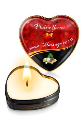 Массажная свеча с ароматом экзотических фруктов Bougie Massage Candle - 35 мл. - Plaisir Secret - купить с доставкой в Балашихе