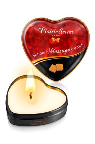 Массажная свеча с ароматом карамели Bougie Massage Candle - 35 мл. - Plaisir Secret - купить с доставкой в Балашихе