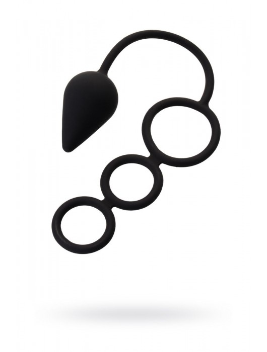 Тройное эрекционное кольцо с анальным хвостом Drop M-size - Erotist Adult Toys - в Балашихе купить с доставкой
