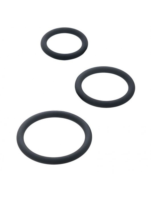 Набор из 3 чёрных эрекционных колец - ToyFa - в Балашихе купить с доставкой