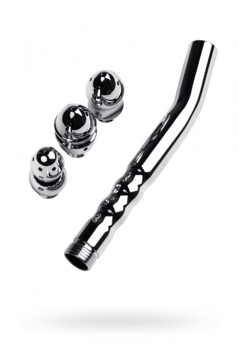 Металлический анальный душ с тремя насадками - ToyFa - купить с доставкой в Балашихе