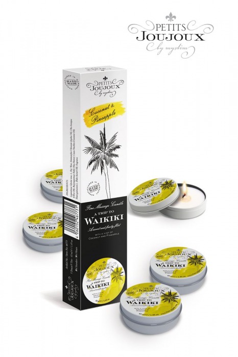 Набор из 5 свечей Petits Joujoux Waikiki Beach с ароматом кокоса и ананаса - MyStim - купить с доставкой в Балашихе