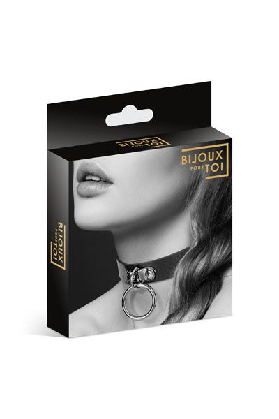 Узенький ошейник из полиуретана с кольцом - Bijoux Pour Toi - купить с доставкой в Балашихе