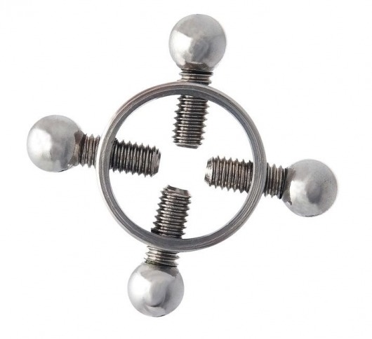 Серебристые зажимы для сосков на винтах - ToyFa - купить с доставкой в Балашихе