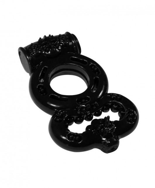 Чёрное эрекционное кольцо Rings Treadle с подхватом - Lola Games - в Балашихе купить с доставкой