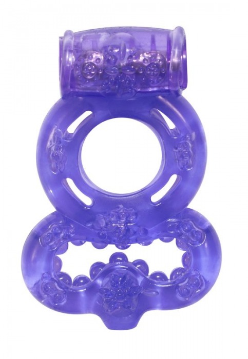 Фиолетовое эрекционное кольцо Rings Treadle с подхватом - Lola Games - в Балашихе купить с доставкой