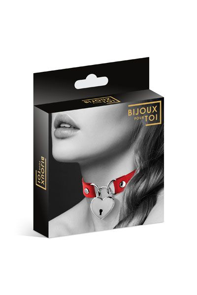 Красный чокер с замком в форме сердца - Bijoux Pour Toi - купить с доставкой в Балашихе