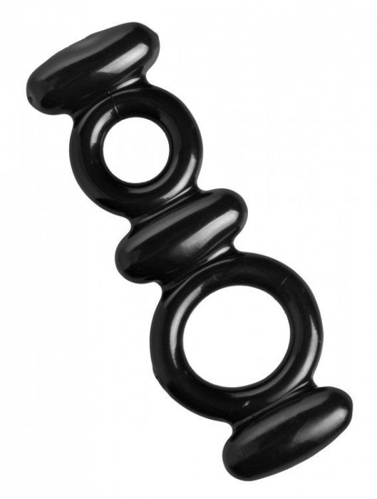 Двойное эрекционное кольцо Dual Stretch To Fit Cock and Ball Ring - XR Brands - в Балашихе купить с доставкой