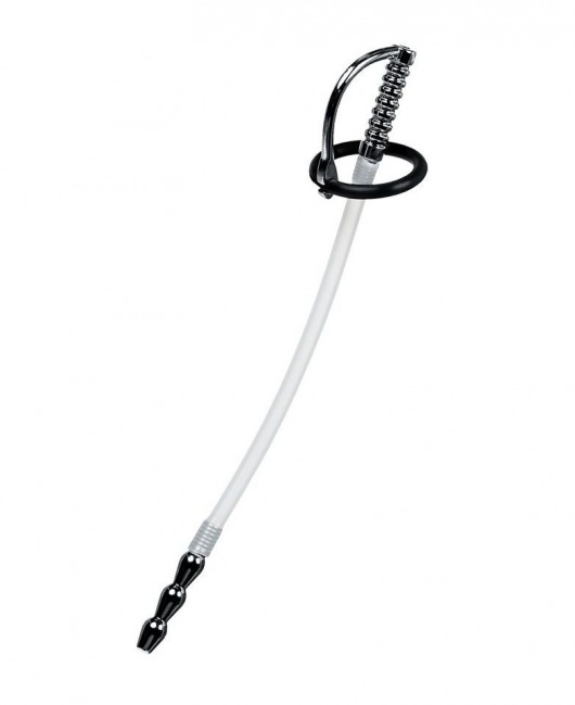 Силиконовый уретральный плаг со сменными фиксирующими кольцами Metal - ToyFa - купить с доставкой в Балашихе