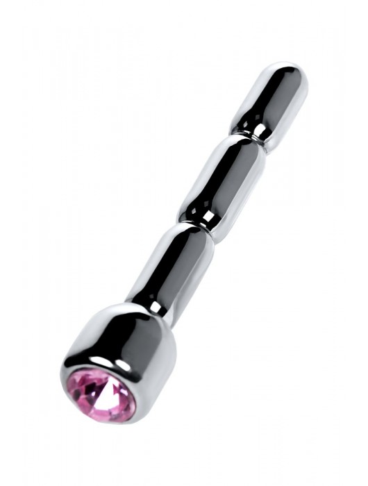 Серебристый уретральный плаг со стразом - 7 см. - ToyFa - купить с доставкой в Балашихе
