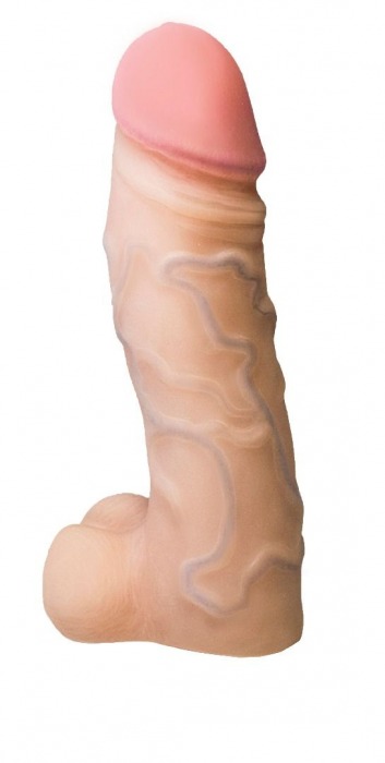 Реалистичная насадка с мошонкой REAL Standard - 15,5 см. - LOVETOY (А-Полимер) - купить с доставкой в Балашихе