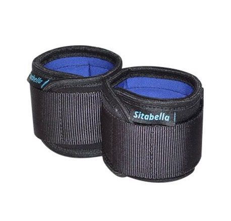 Неопреновые черно-синие наручники - Sitabella - купить с доставкой в Балашихе