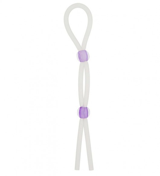 Прозрачное эрекционное кольцо-лассо SILICONE LASSO COCK RING DUAL BEADS - NMC - в Балашихе купить с доставкой