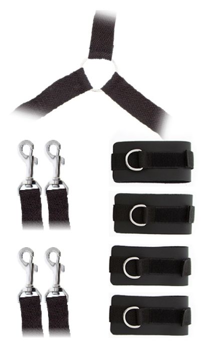 Комплект наручников и поножей LUXURIOUS BED RESTRAINT CUFF SET - Blush Novelties - купить с доставкой в Балашихе