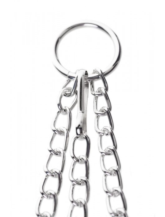 Черно-серебристые зажимы для сосков с кольцом для пениса TOYFA Metal - ToyFa - купить с доставкой в Балашихе