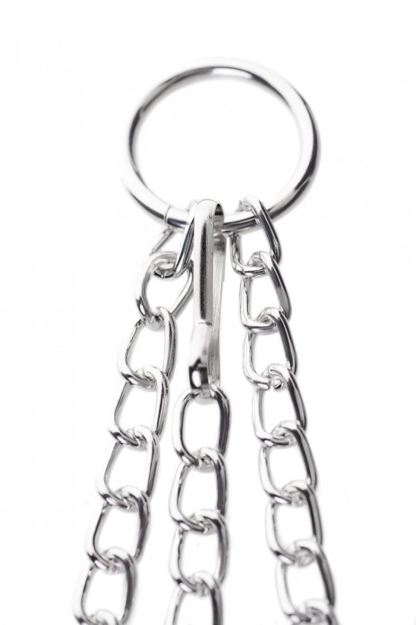 Серебристо-чёрные зажимы для сосков с кольцом для пениса TOYFA Metal - ToyFa - купить с доставкой в Балашихе