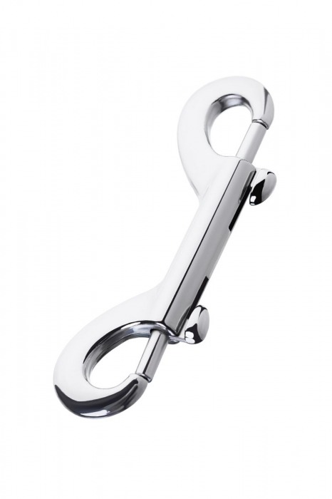 Серебристый двухсторонний карабин TOYFA Metal - ToyFa - купить с доставкой в Балашихе