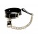 Черный ошейник с поводком из эко-кожи - БДСМ Арсенал - купить с доставкой в Балашихе