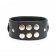Черный кожаный ошейник с короткими шипами - БДСМ Арсенал - купить с доставкой в Балашихе